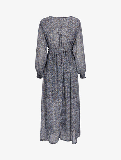Robe longue cache-coeur à imprimé feuilles d&