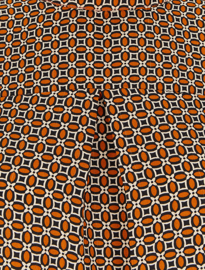 Blouse à motifs graphiques - Orange - 3