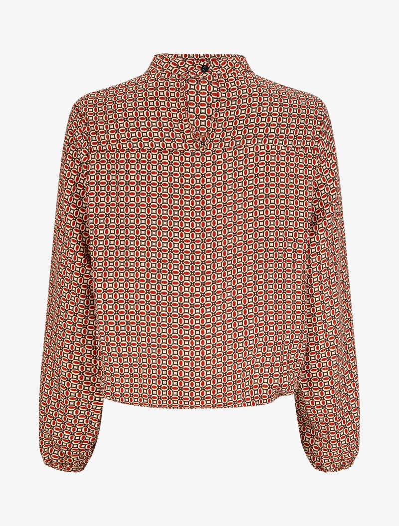 Blouse à motifs graphiques - Rouge - 2