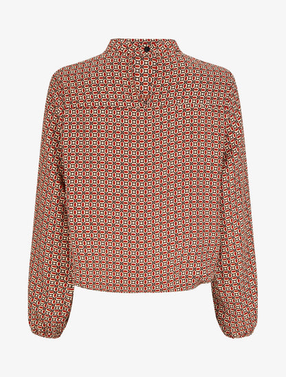 Blouse à motifs graphiques - Rouge - 2