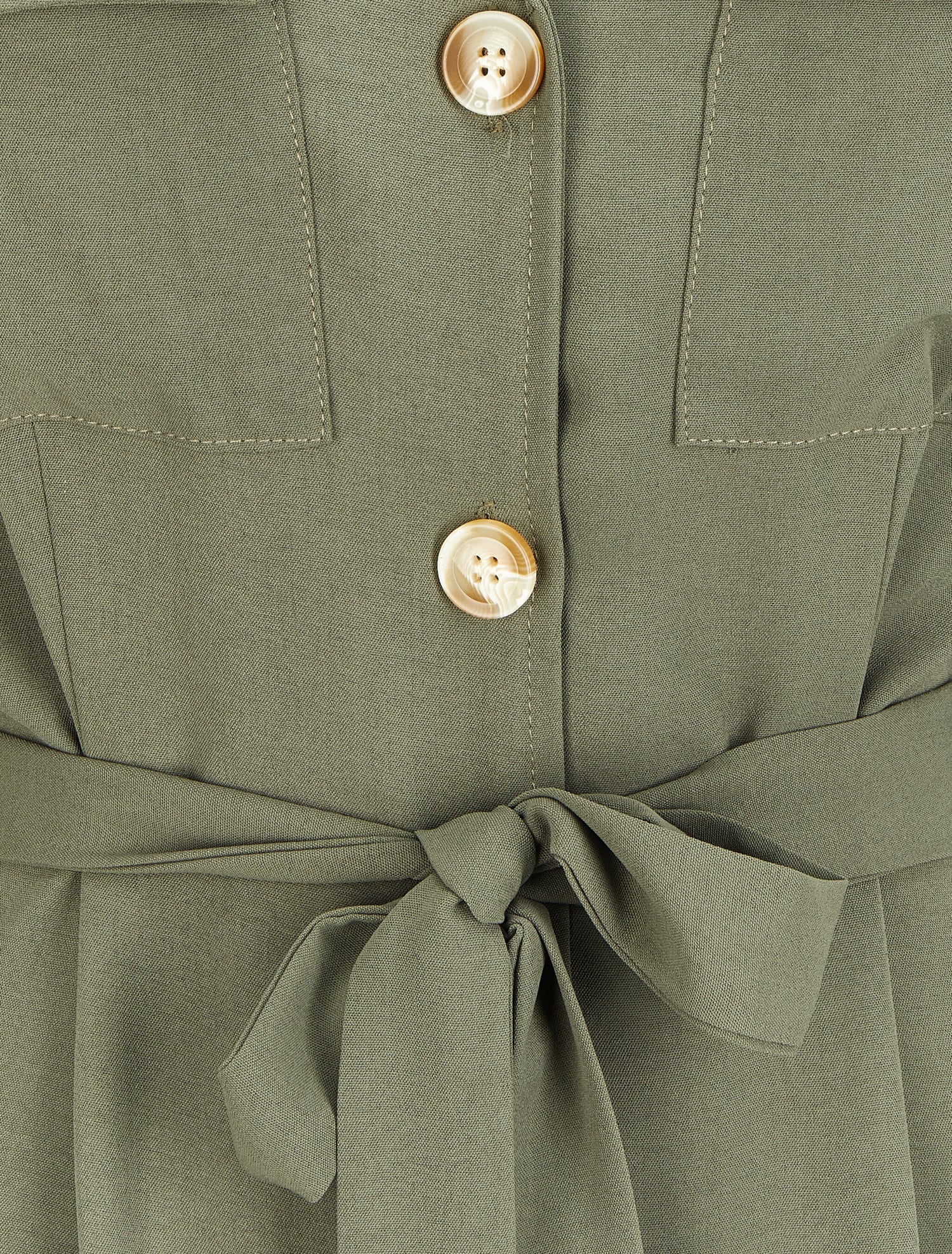 Robe chemise mi-longue à poches à rabats - Olive - 3