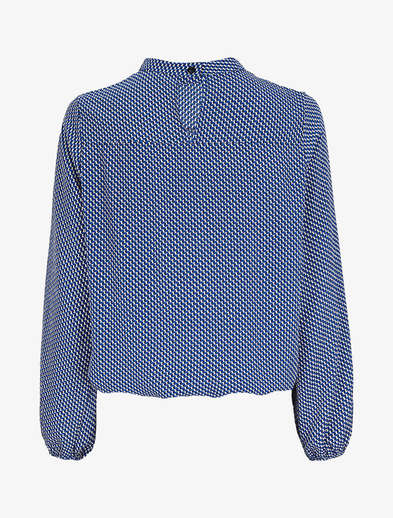 Blouse à imprimé graphique - Bleu - 2