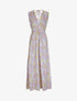 Robe longue à imprimé fleurs printanières - Bleu ciel - 1
