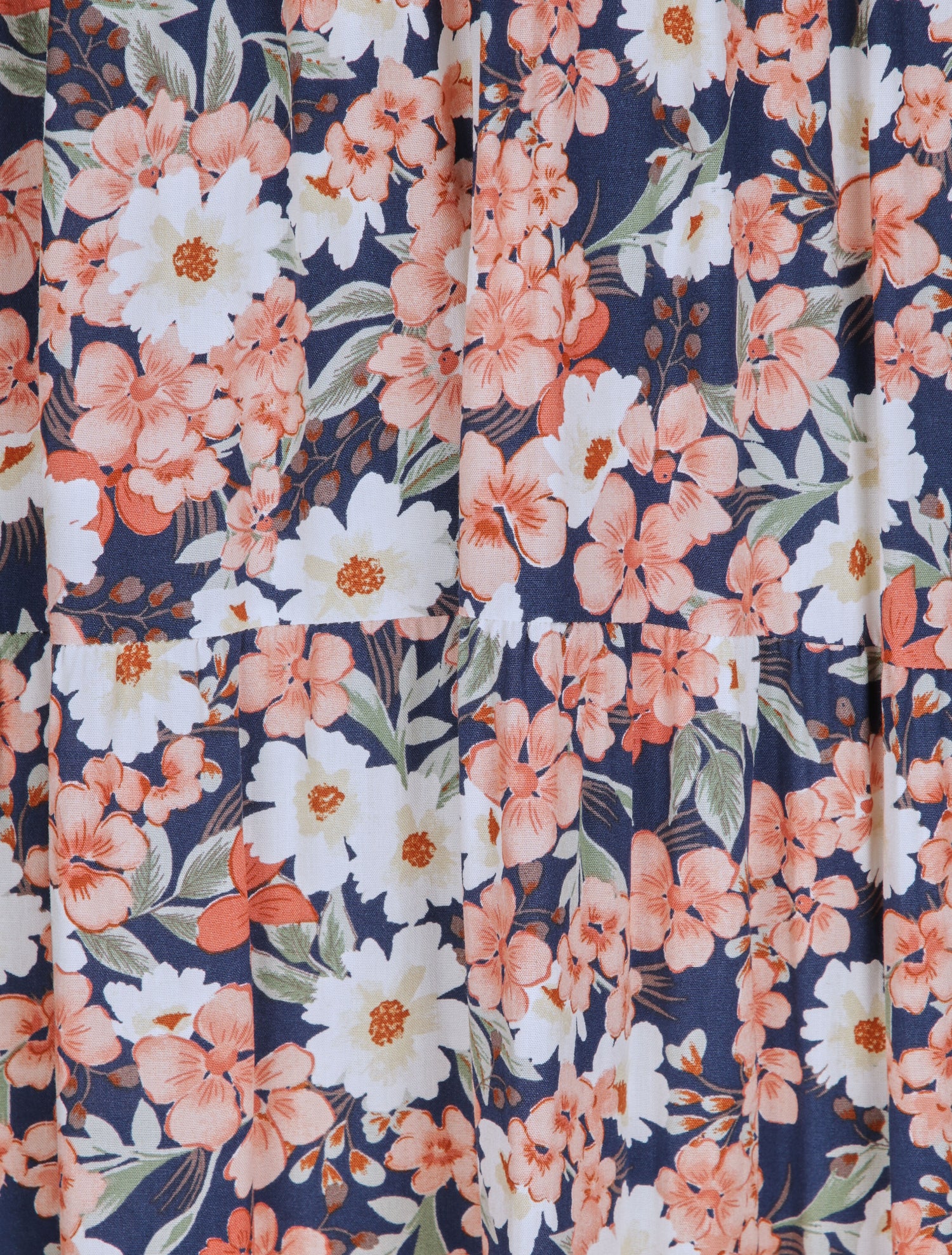 Robe longue à imprimé fleuri - Marine - 3