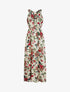 Robe longue imprimée marguerites géantes - Beige/rose foncé - 1