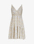 Robe patineuse mi-longue à imprimé fleurs champêtres - Blanc - 5