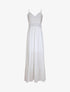 Robe longue à col V en dentelle - Blanc - 4