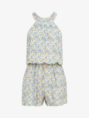 Combishort à imprimé floral - Bleu - 1
