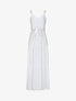 Robe longue empire unie à bretelles à perles - Blanc - 4