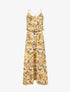 Robe longue imprimé floral à bretelles en cordelettes - Jaune - 4
