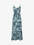 Robe longue patineuse imprimé fleurs contrastantes - Vert - 4