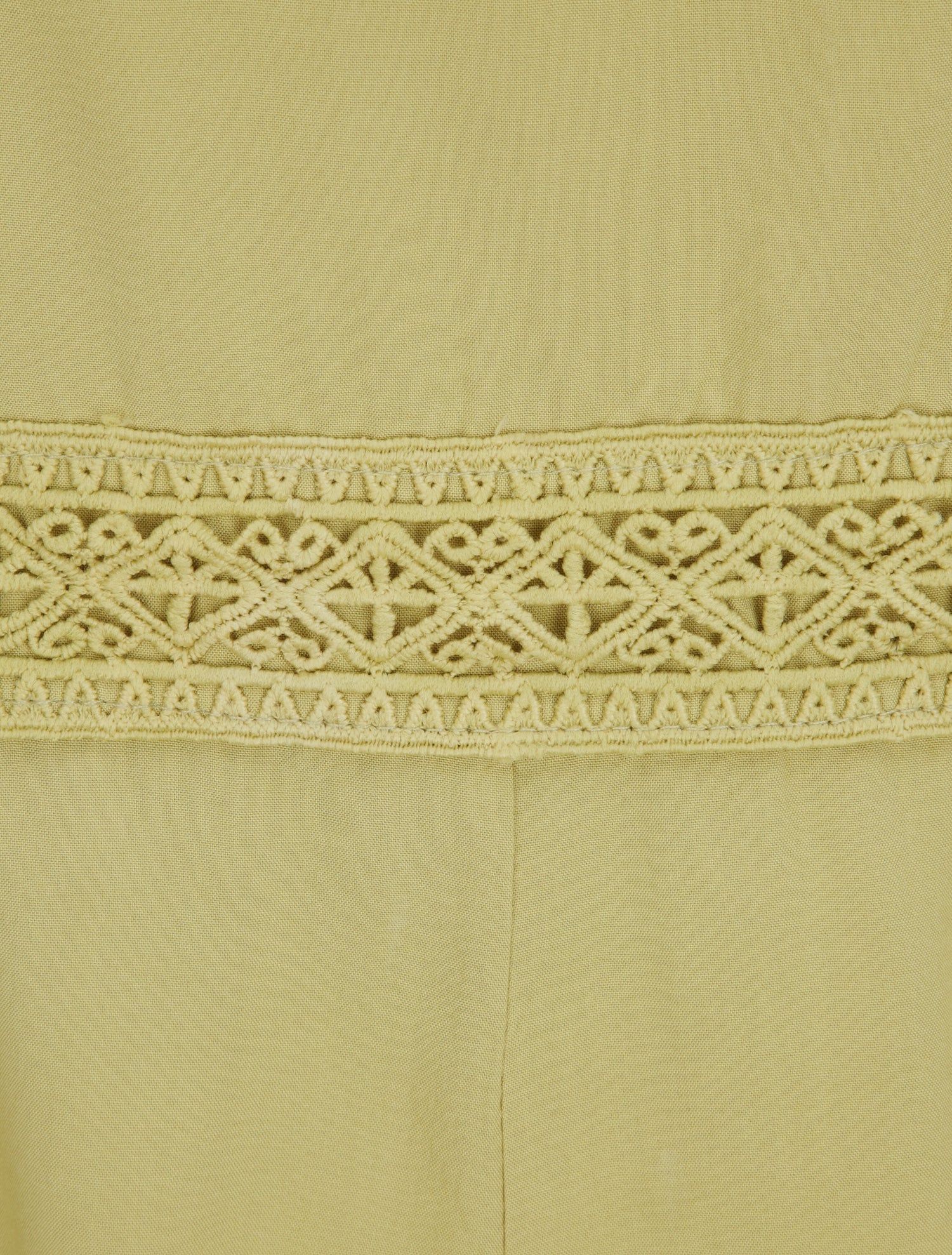 Combishort cintré fluide à détail dentelle - Vert tilleul - 3
