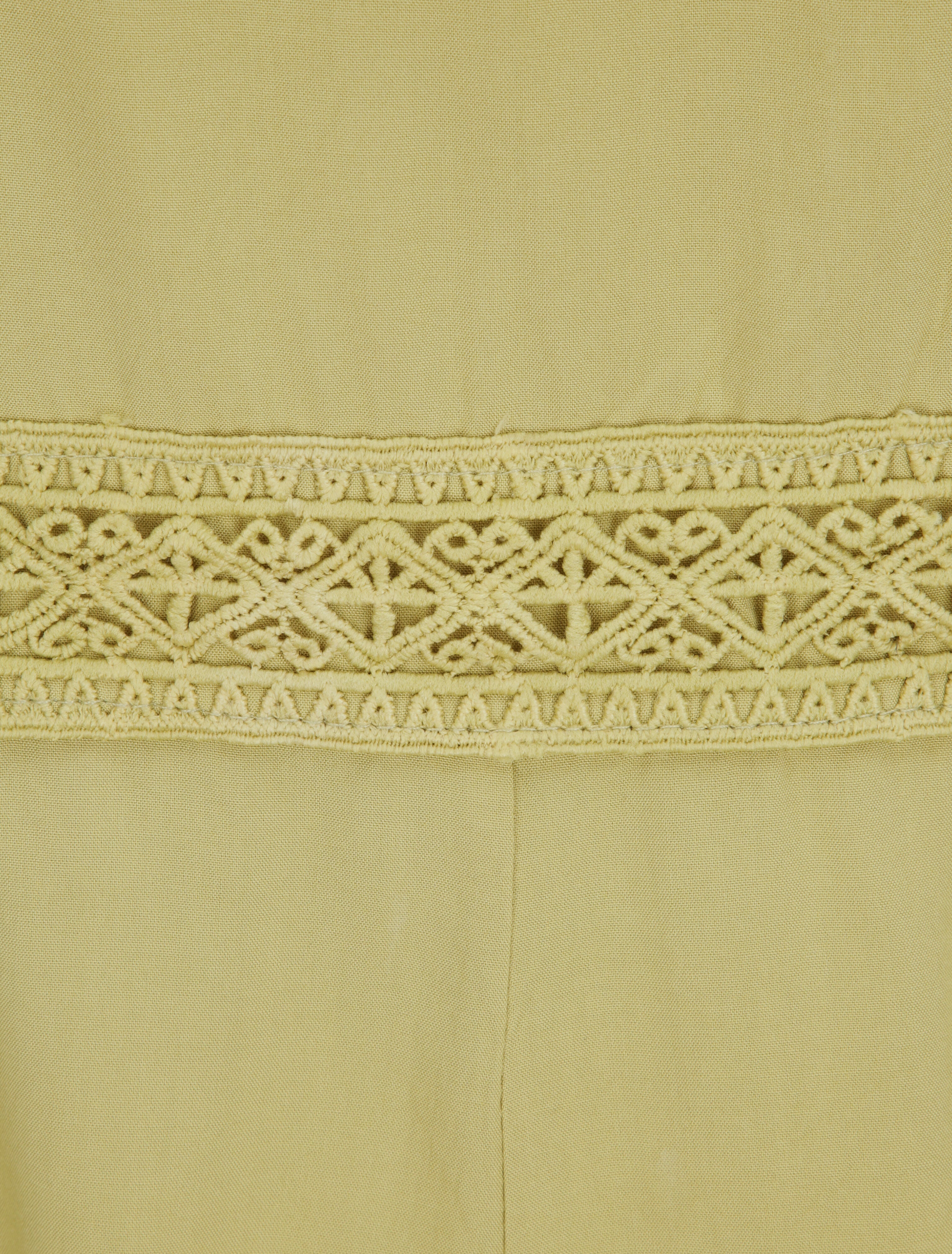 Combishort cintré fluide à détail dentelle - Vert tilleul - 3