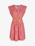 Robe à col V boutonné - Rouge - 1