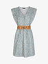 Robe à col V boutonné - Vert d&