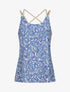 Top imprimé mosaique à bretelles tressées - Bleu - 1