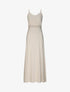 Robe longue évasée unie à taille en crochet - Beige - 1