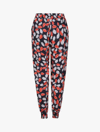 Pantalon harem imprimé feuilles d&