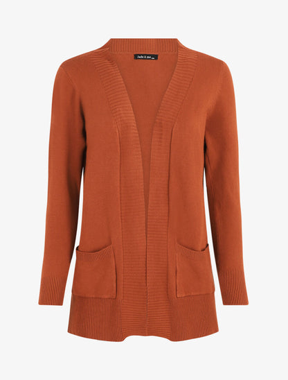 Gilet fin uni à poches plaquées - Rouille - 1