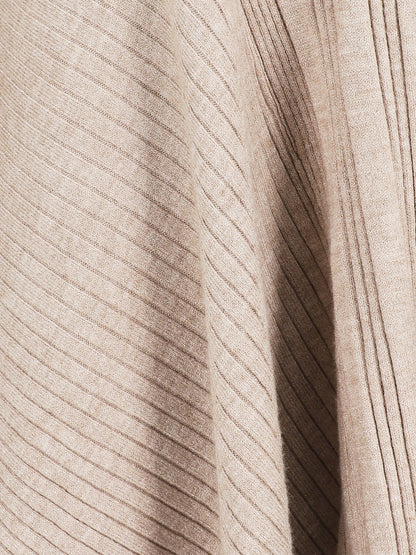Gilet côtelé asymétrique - Beige - 3