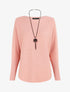 Pull uni col bateau - Rose - 1