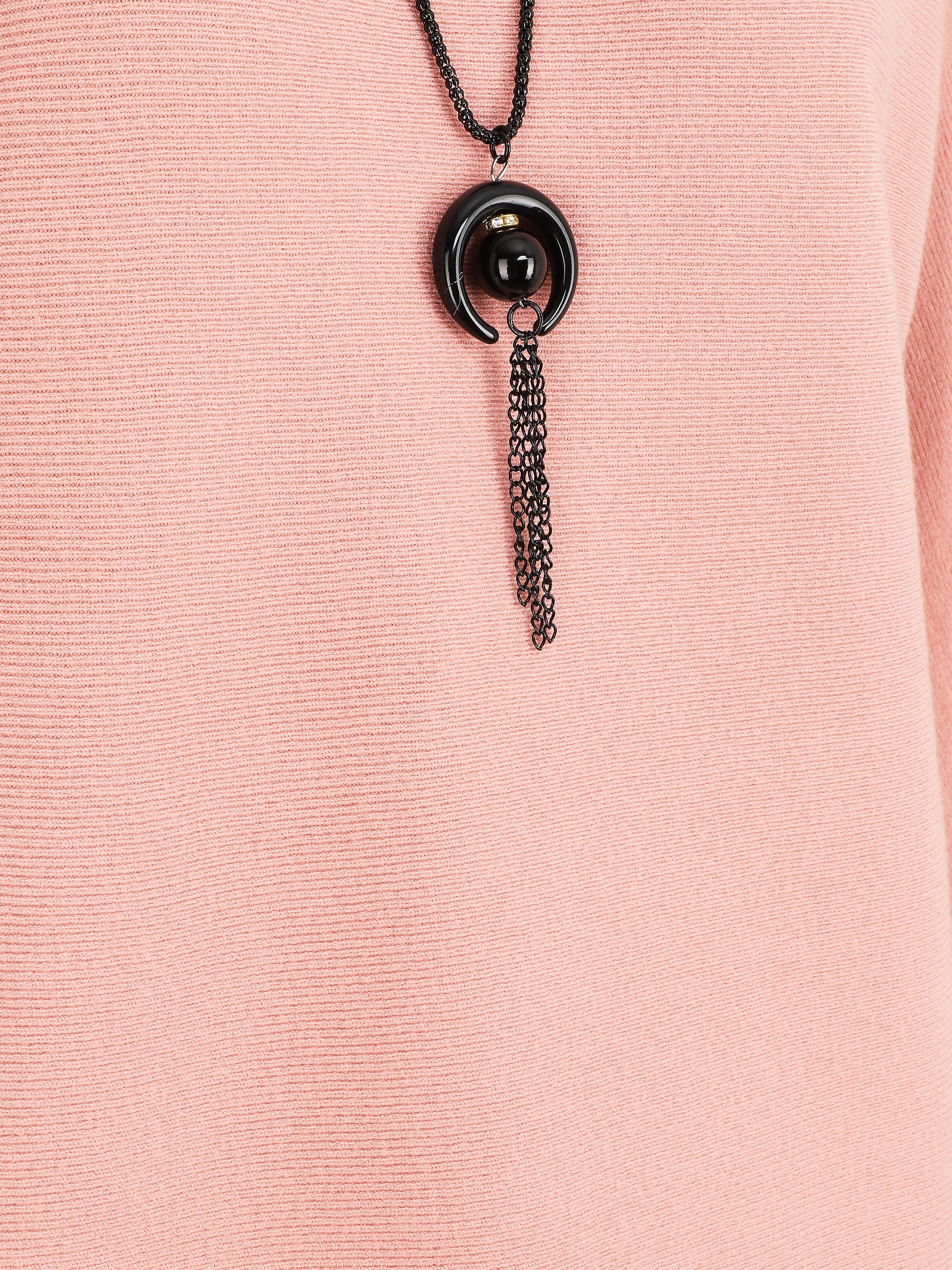 Pull uni col bateau - Rose - 3