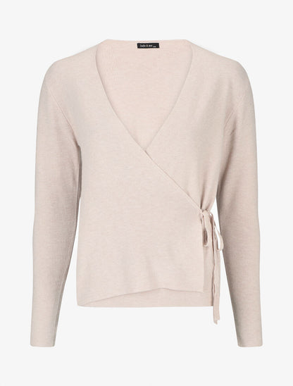 Pull cache-coeur et liens à nouer - Beige - 1
