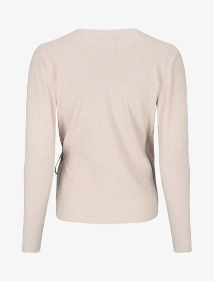 Pull cache-coeur et liens à nouer - Beige - 2