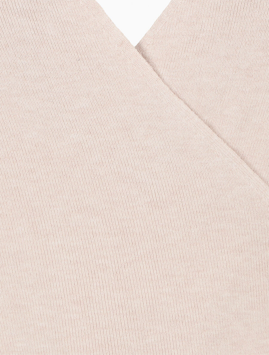 Pull cache-coeur et liens à nouer - Beige - 3