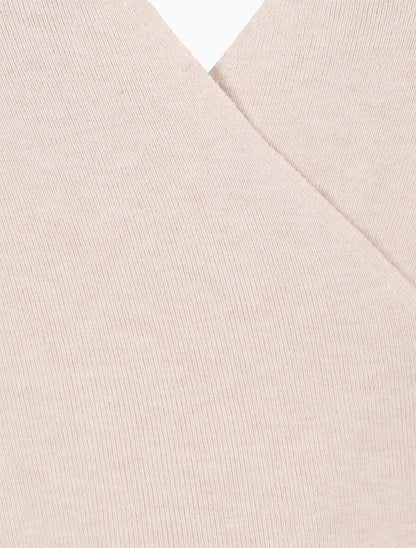 Pull cache-coeur et liens à nouer - Beige - 3