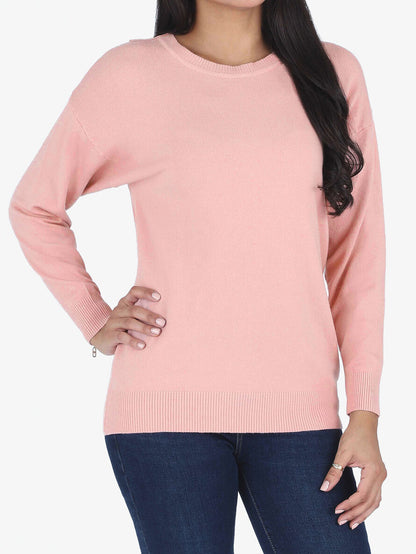 Pull manches 3/4 et dos fantaisie - Rose - 3