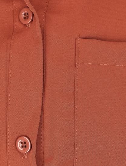 Chemise oversize ceinturée - Rouille - 3