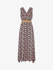 Robe longue à imprimé petites fleurs - Noir - 5