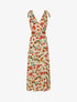 Robe imprimé fleuri à col en V - Beige - 5