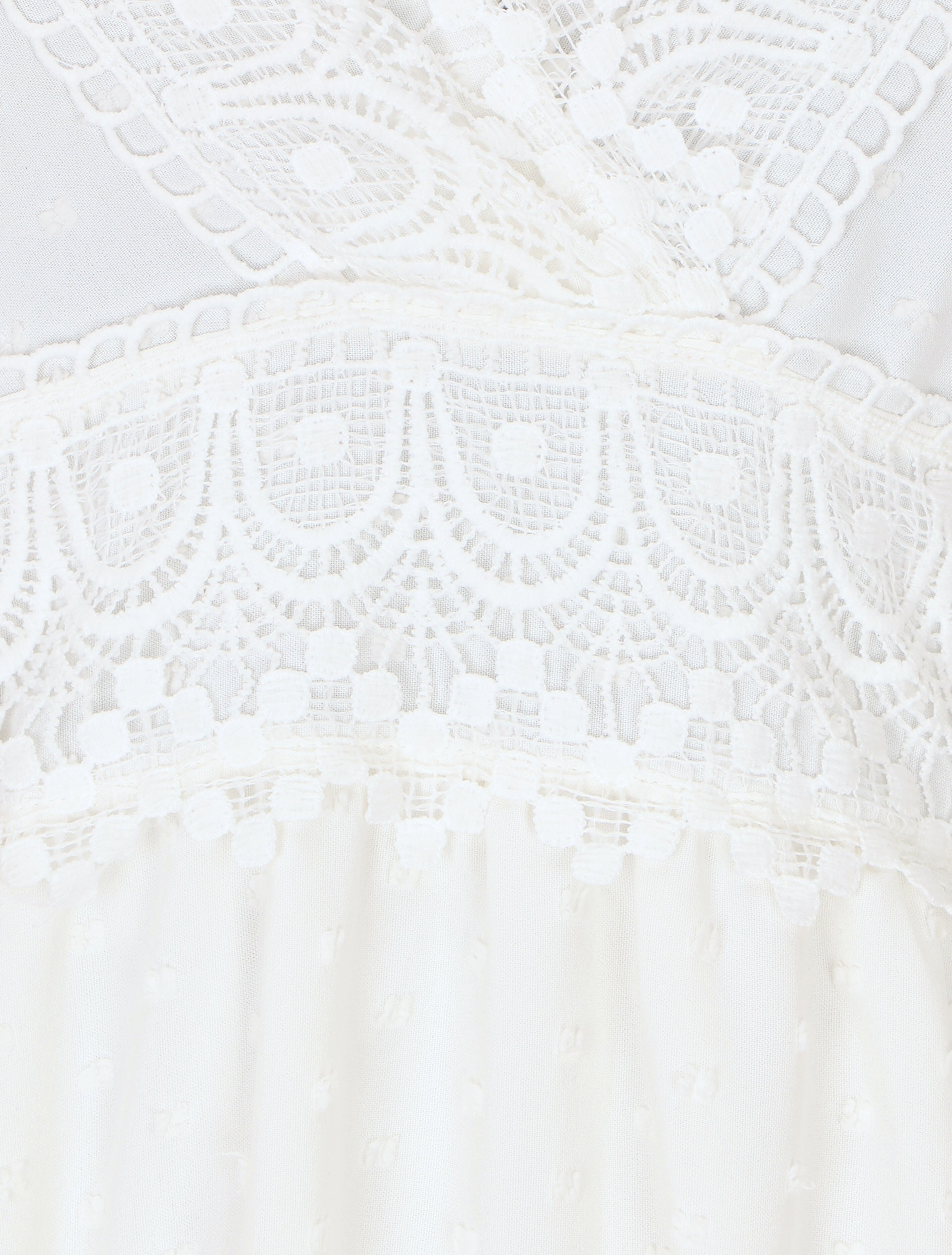 Robe longue unie texturée - Blanc - 3