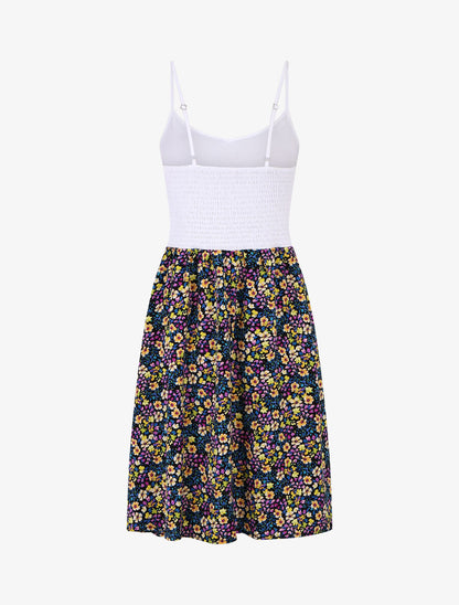 Robe à bretelles imprimé petites fleurs - Noir - 2