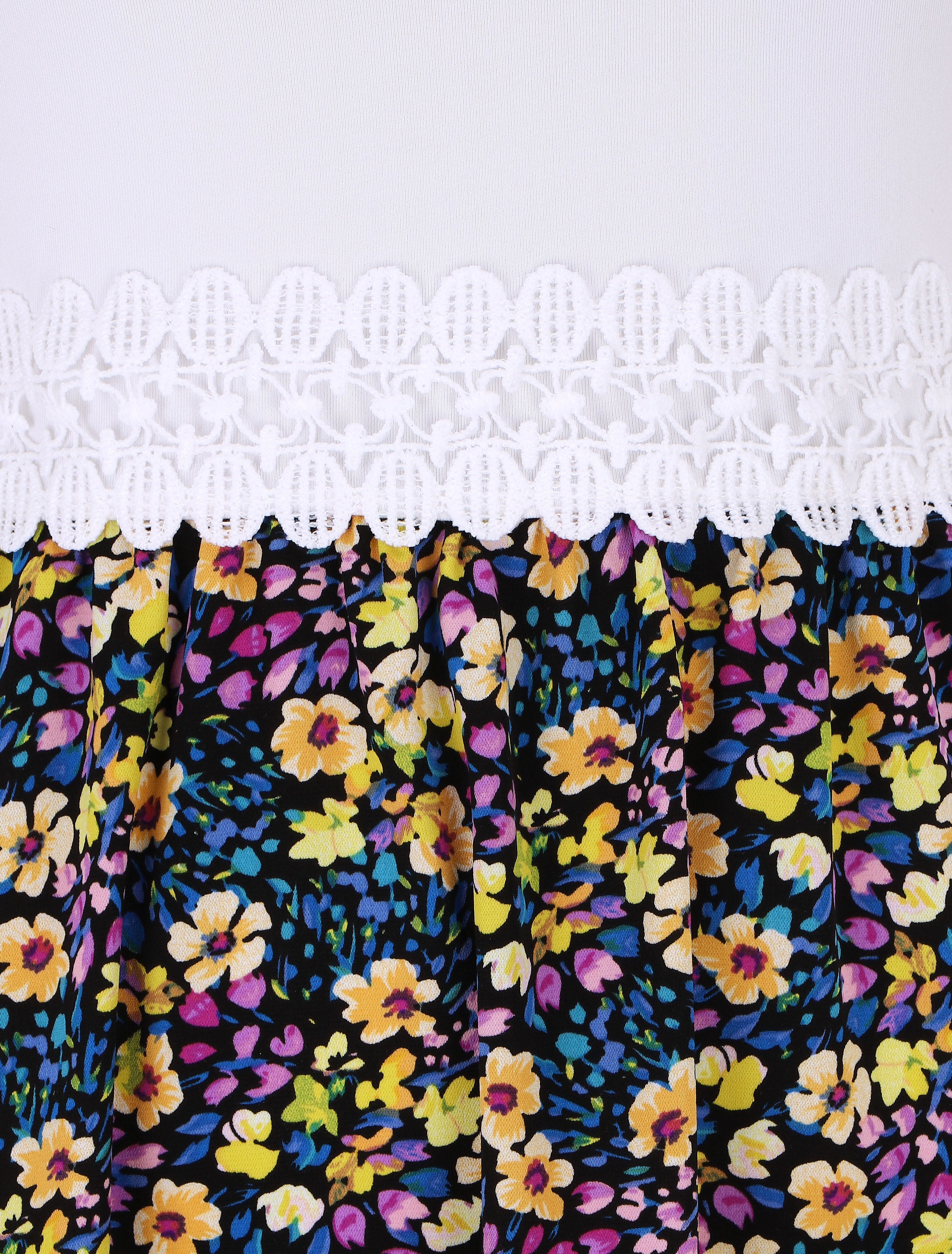 Robe à bretelles imprimé petites fleurs - Noir - 3