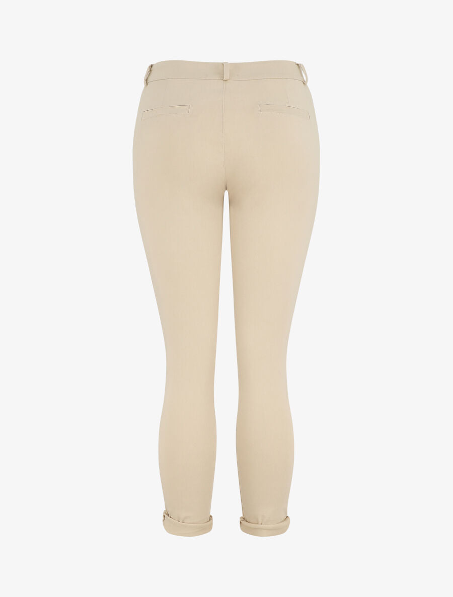 Pantalon droit taille haute uni - Beige - 2