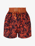 Short à taille haute style corset imprimé tropical - Rouge - 1