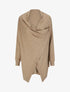 Gilet mi-long uni à bords côtelés - Taupe - 1