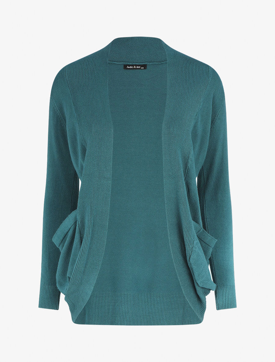 Gilet uni coupe droite - Bleu canard - 1