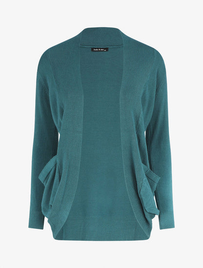 Gilet uni coupe droite - Bleu canard - 1