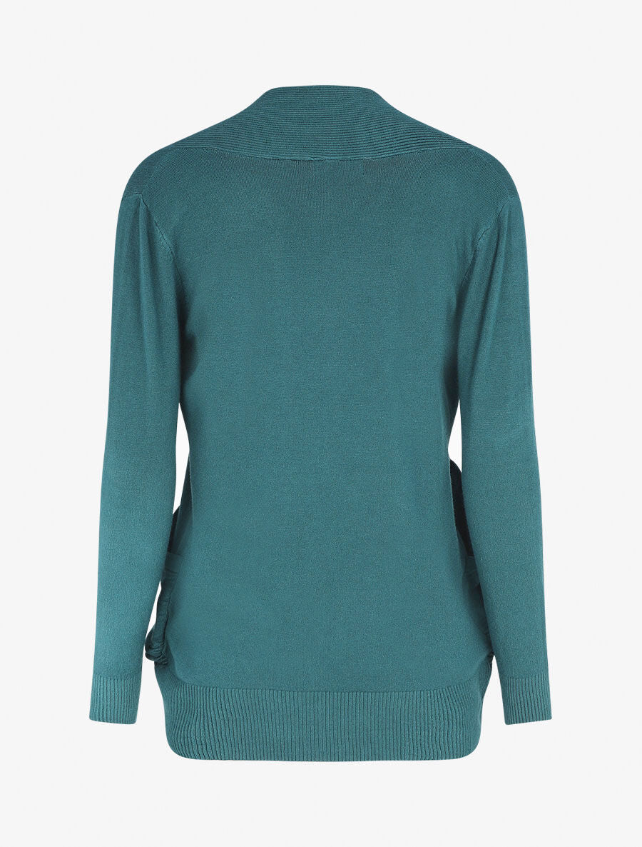 Gilet uni coupe droite - Bleu canard - 2