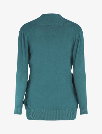 Gilet uni coupe droite - Bleu canard - 2