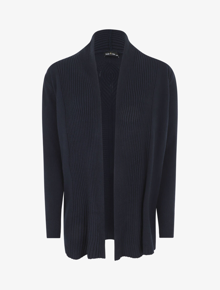 Gilet long en maille - Marine - 1