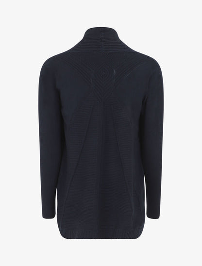 Gilet long en maille - Marine - 2