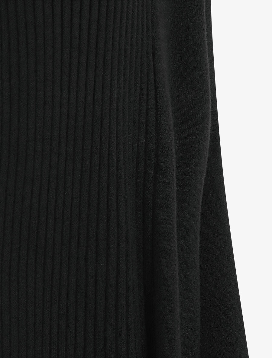 Gilet long en maille - Noir - 3
