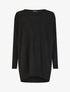 Pull oversize uni côtelé - Noir - 1