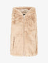 Veste sans manches en fourrure synthétique - Beige - 4