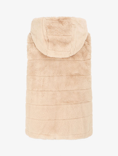 Veste sans manches en fourrure synthétique - Beige - 2